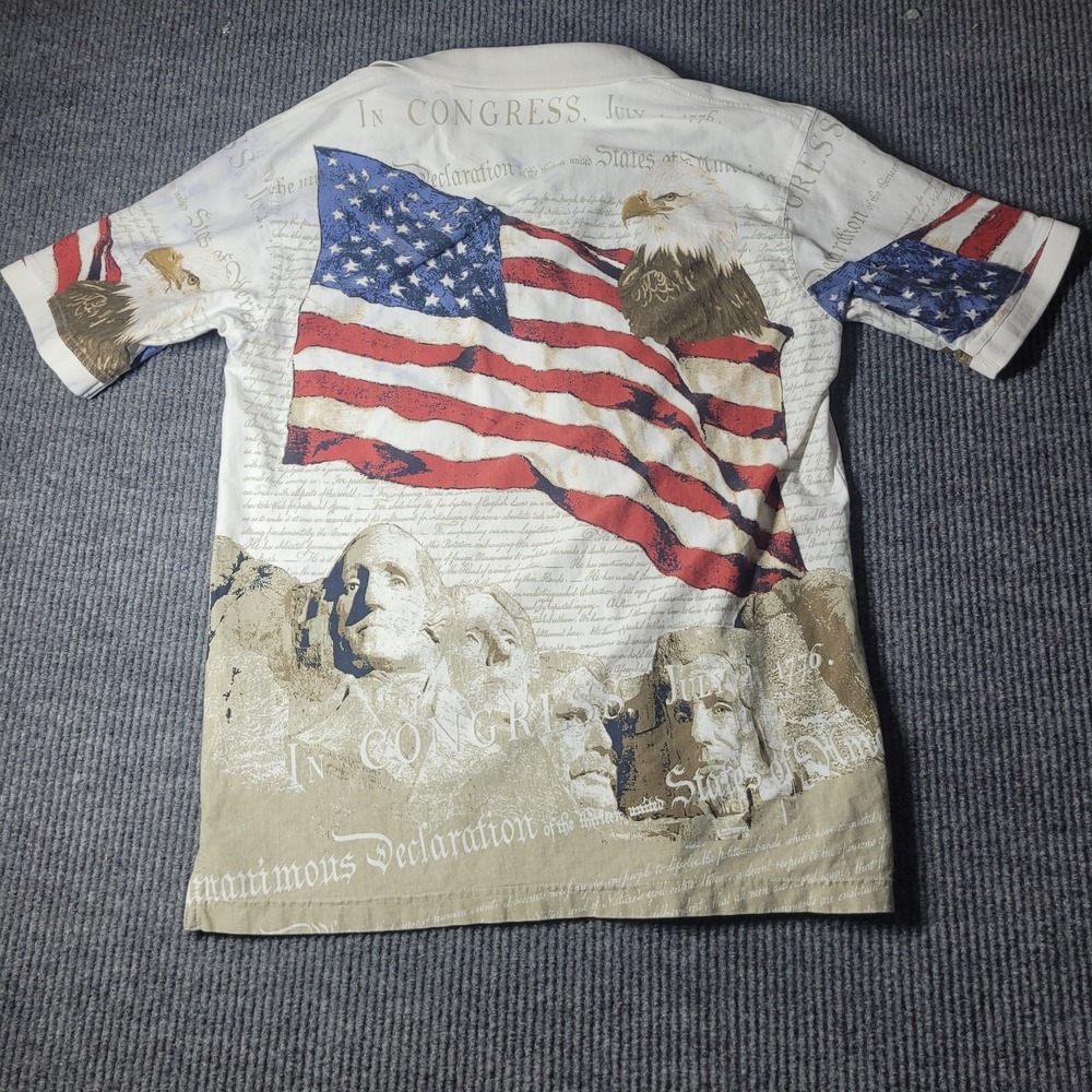 American Summer Polo Shirt American Flag Declaration Of Independence AOP Large - Picture 3 of 4